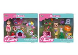 BAMBOLA 'CLAIRE' PARTY C/CUCCIOLI E ACC 2/ASS 8 £   SNODABILE  SCATOLA-F