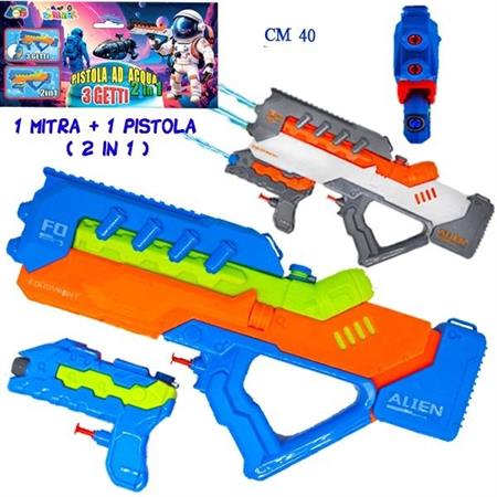PISTOLA ACQUA C/MITRA ACQUA CM. 40  2/ASS 24 £     -2 IN 1