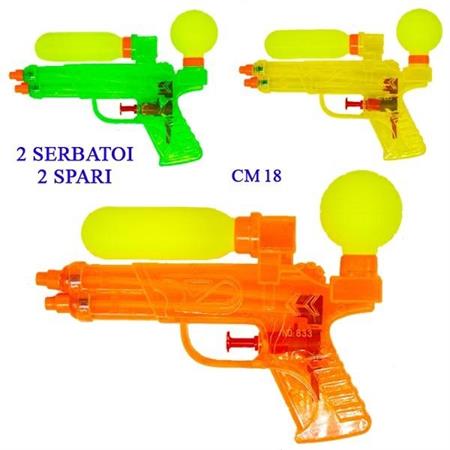 PISTOLA ACQUA CM. 18 FLUO DOPP/SERBATOIO 3/COL. 48 £    -MIN 3