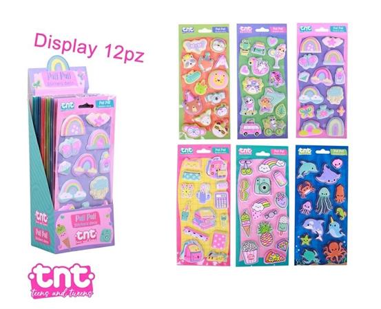 STICKERS 'PUFF PUFF' ADESIVI DECORATIVI TNT 12 £   -MIN 6      DISPLAY-F
