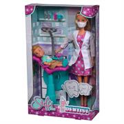 BAMBOLA 'STEFFI LOVE' DENTISTA C/BIMBO E ACC 6 £               SCATOLA-F