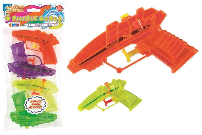 PISTOLA ACQUA SET PZ.4  CM. 11,5 COL ASSORTITI   48 £