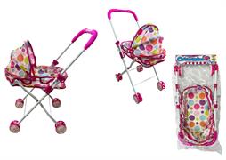 CARROZZINA PIEGHEVOLE IN METALLO POIS  12 £                      BUSTA-F