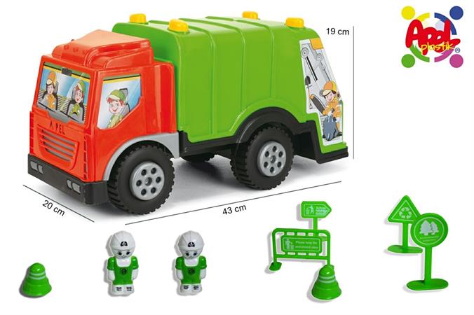 CAMION RIFIUTI 'PULITO' C/PERSONAGGI E ACC 12 £    -IN RETE