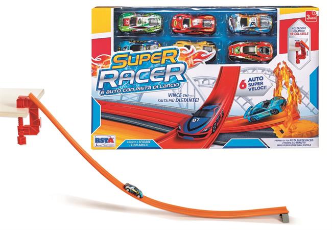 PISTA AUTO LANCIO 'SUPER RACER' C/6 MEZZI 12 £                 SCATOLA-M