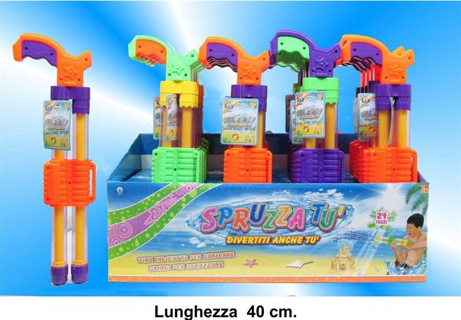 TUBO SPRUZZA ACQUA CM. 40 2/CANNE 3/ASS 24 £       -MIN 3        DISPLAY