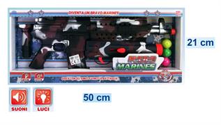 FUCILE 'MARINES' SPARA PALLINI LUCI/SUONI 12 £                 SCATOLA-M