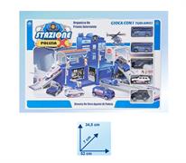 BOX 'STAZIONE DI POLIZIA' C/5 AUTOMEZZI 12 £       52x34 CM    SCATOLA-M