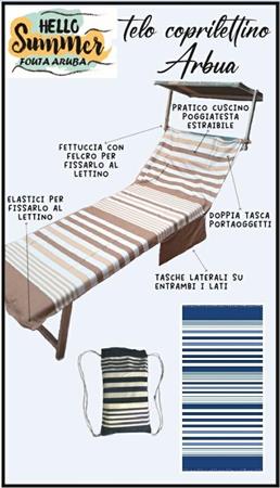 TELO COPRILETTINO CM. 75x195 FOUTA/ARUBA 'BLU'  16 £   C/CUSCINO + SACCA