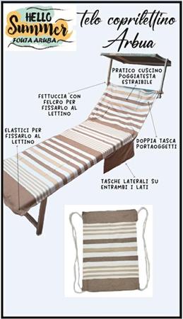 TELO COPRILETTINO CM. 75x195 FOUTA/ARUBA 'SABBIA  16 £  C/CUSCINO +SACCA