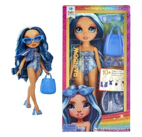 BAMBOLA 'RAINBOW HIGH' SKYLER SWIM & STYLE 1 £      BLUE       SCATOLA-F