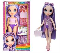 BAMBOLA 'RAINBOW HIGH' VIOLET SWIM & STYLE 1 £      PURPLE     SCATOLA-F