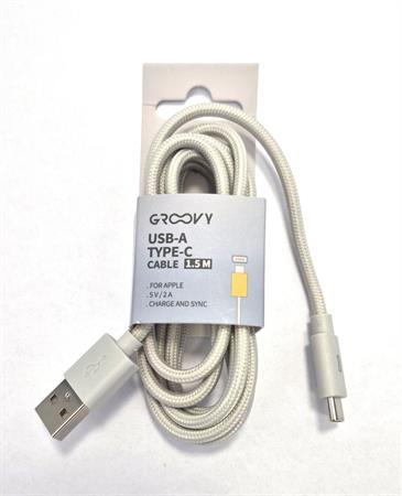 CAVO USBA - TYPE-C 1,5MT 2.0A- BRAIDED C01   5 £   GR-CBL-AC1.5M2A-FC01