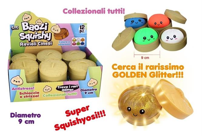 SQUISHY 'RAVIOLI CINESI BAOZI' ANTISTRESS 9 CM.  12 £  GOLDEN  DISPLAY-X