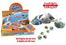 BIGLIE IN VETRO SET 21 ASSORTITE   12 £          -MIN 6          DISPLAY