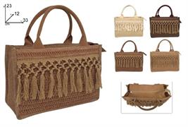 BORSA MARE CM.23x33 EFFETTO PAGLIA C/FRANGE 24 =   -4/ASS
