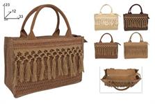 BORSA MARE CM.23x33 EFFETTO PAGLIA C/FRANGE 24 =   -4/ASS