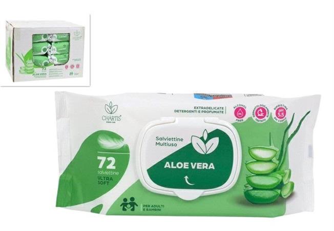 SALVIETTE DETERGENTI 'ALOE VERA' PZ.72    24 =   -MIN 6          DISPLAY
