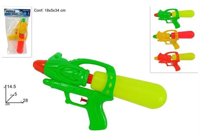 PISTOLA ACQUA CM. 28 C/SERBATOIO 3/COL  24 =                       BUSTA