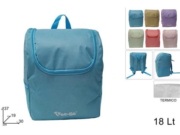 BORSA FRIGO LT.18 'ZAINO' CM.30X37  12 =        INTERNO  ALLUM  6/COL