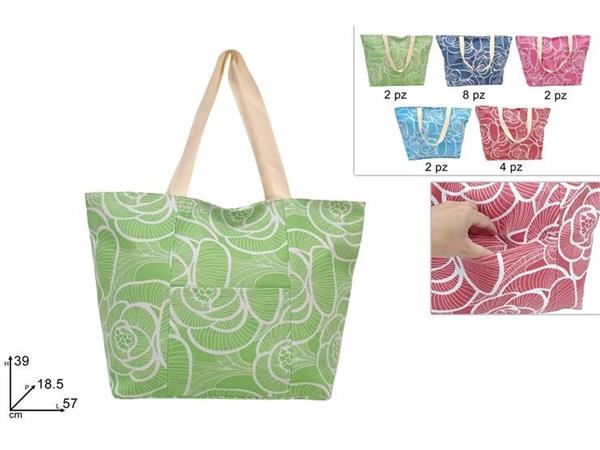 BORSA MARE CM.39x57 CANVAS 'FIORI' 5/ASS  18 =