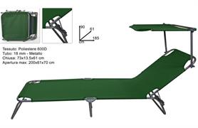 SEDIA LETTINO CM.200 TESS/POLIESTERE VERDE  4 =    C/TETTO   TUBO 18