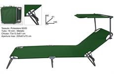 SEDIA LETTINO CM.200 TESS/POLIESTERE VERDE  4 =    C/TETTO   TUBO 18