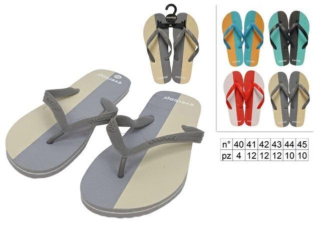 CIABATTE DUS UOMO INFR 40/45 'FASCE BICOLORE'   60 =    -MIN 30