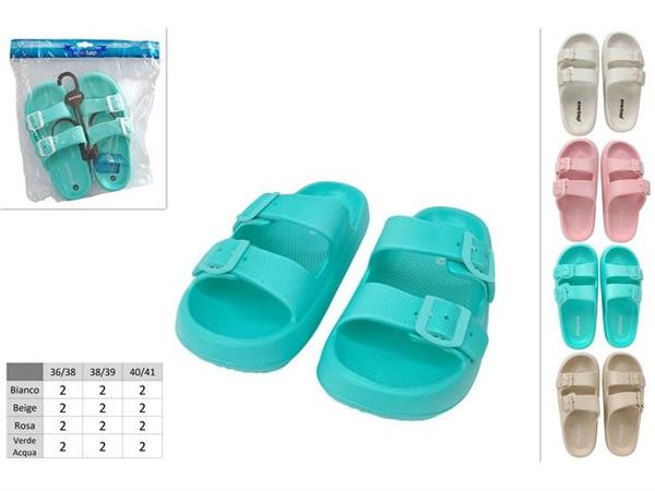 CIABATTE DUS DONNA 36/41  4/COL          24 =   -MIN 24   DOPPIA FIBBIA