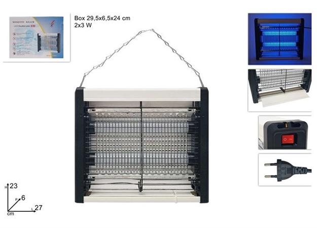 LAMPADA ANTIZANZARE 23 x 27 CM. LED 2X3W   12 =