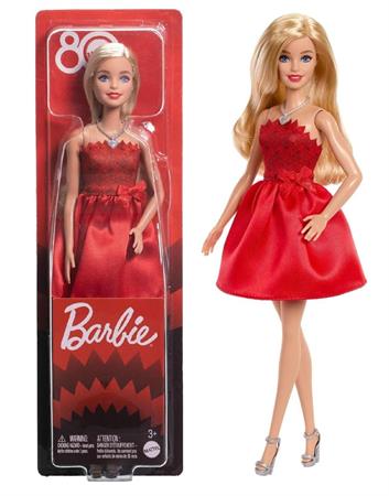 BAMBOLA 'BARBIE' 80TH ANNIVERSARY ROSSO RUBINO 5 =   JGD25     SCATOLA-F
